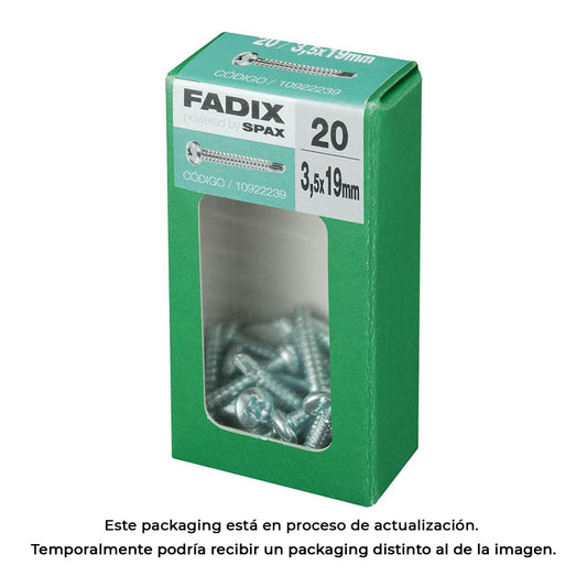 Caixa s 20 unid. parafuso rosca chapa cr autot. 3,5x19mm fadix_0