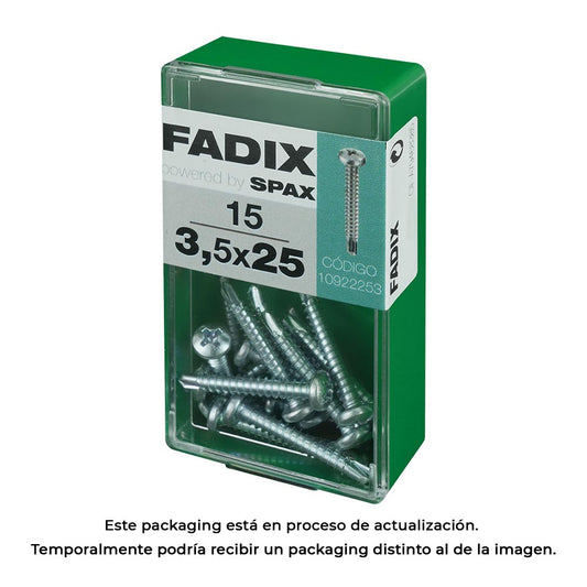 Caixa s 15 unid. parafuso rosca chapa cr autot. 3,5x25mm fadix_0