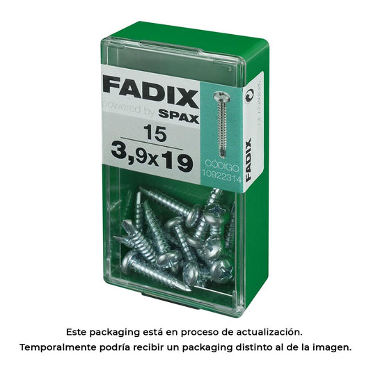 Caixa s 15 unid. parafuso rosca chapa cr autot. 3,9x19mm fadix_0
