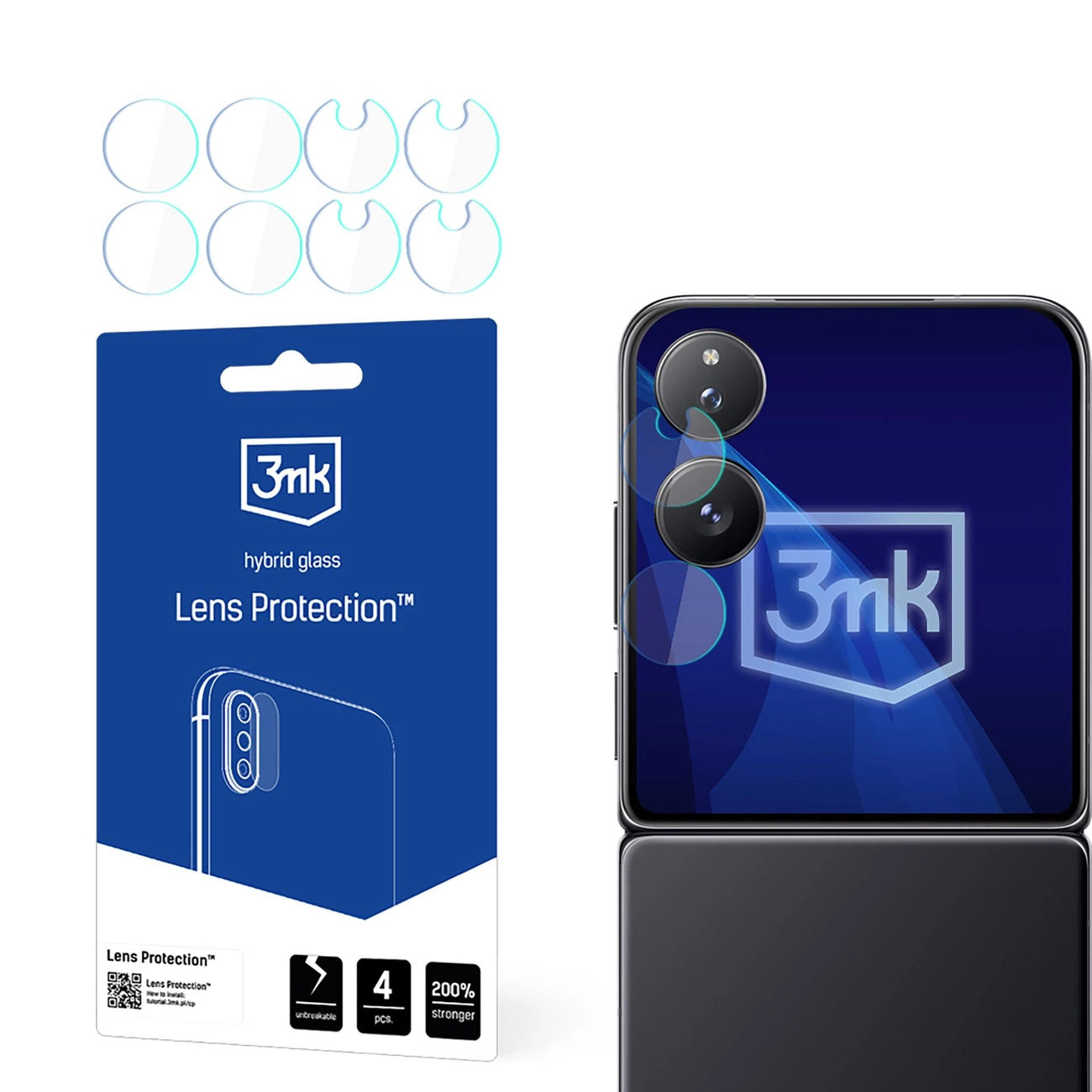 Hybrid glass for 3mk camera lens Lens Protection for Xiaomi Mix Flip (front)_0