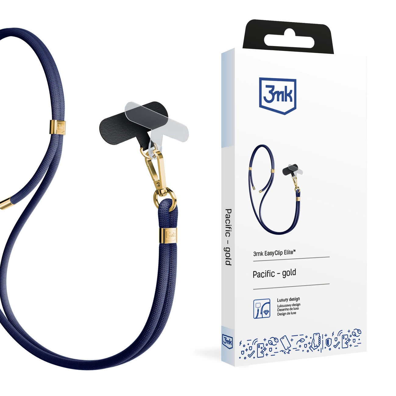 Smartphone lanyard 3mk EasyClip Elite - blue_0