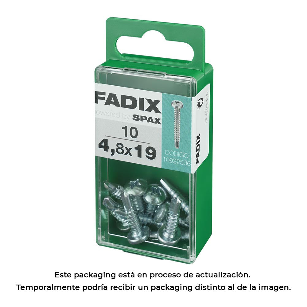 Caixa s 10 unid. parafuso rosca chapa cr autot. 4,8x19mm fadix_0
