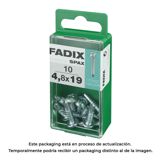 Caixa s 10 unid. parafuso rosca chapa cr autot. 4,8x19mm fadix_0