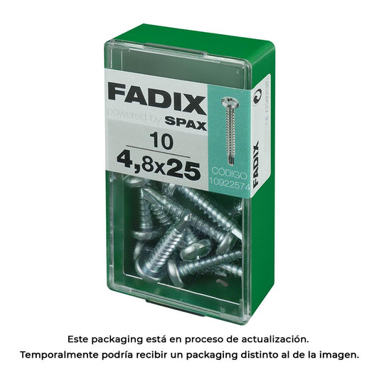 Caixa s 10 unid. parafuso rosca chapa cr autot. 4,8x25mm fadix_0