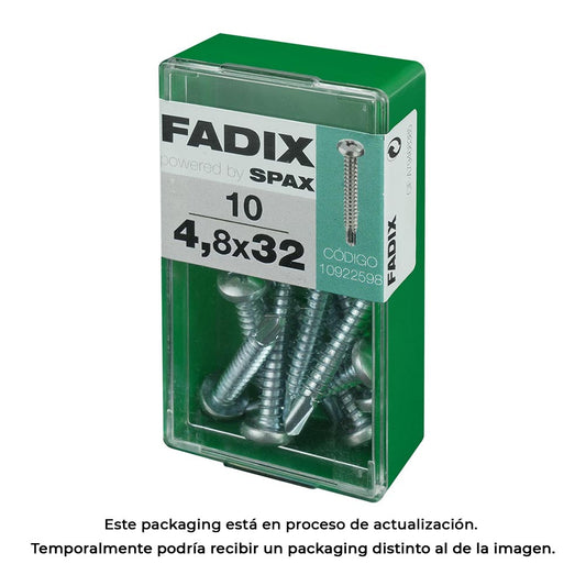 Caixa s 10 unid. parafuso rosca chapa cr autot. 4,8x32mm fadix_0