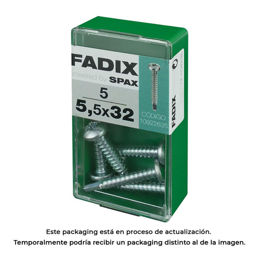 Caixa s 5 unid. parafuso rosca chapa cr autot. 5,5x32mm fadix_0