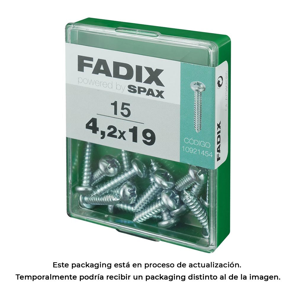 Caixa m 15 unid. parafuso rosca chapa cr zinco 4,2x19mm fadix_0
