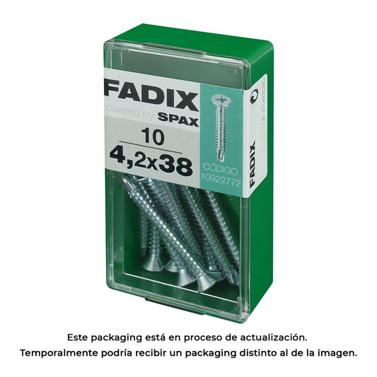 Caixa s 10 unid. parafuso rosca chapa cp autot. zinco 4,2x38mm fadix_0