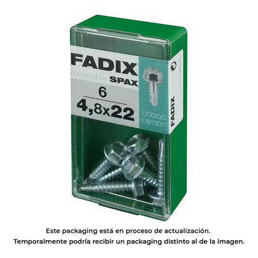 Caixa s 6 unid. parafuso rosca chapa hexagonal autot. 4,8x22mm fadix_0