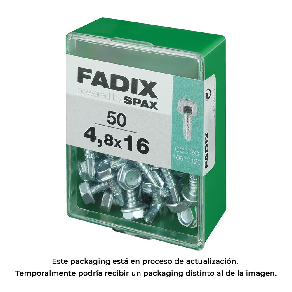 Caixa m 50 unid. parafuso rosca chapa hexagonal autot. 4,8x16mm fadix_0