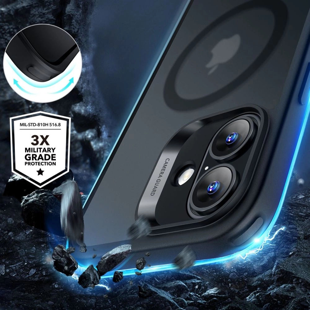 ESR Classic Hybrid Halolock MagSafe Case Set + Tempered Glass for iPhone 16 - Semi-Transparent_3