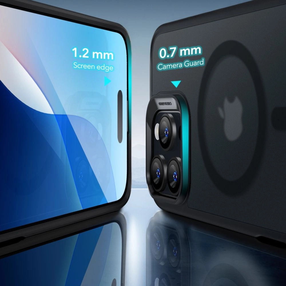 ESR Classic Hybrid Halolock MagSafe Case Set + Tempered Glass for iPhone 16 Pro Max - Semi-Transparent with Black Frame_3