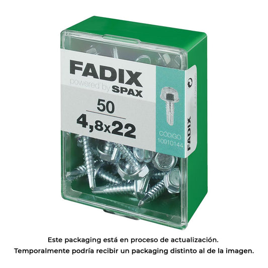 Caixa m 50 unid. parafuso rosca chapa hexagonal autot. 4,8x22mm fadix_0