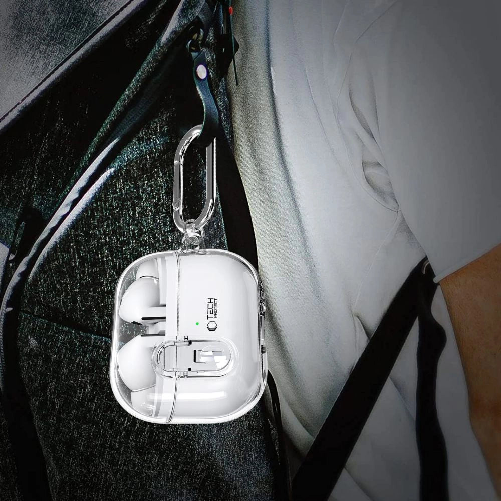 Tech-Protect FlexAir Case with Carabiner for Samsung Galaxy Buds 3 / 3 Pro - Transparent_7