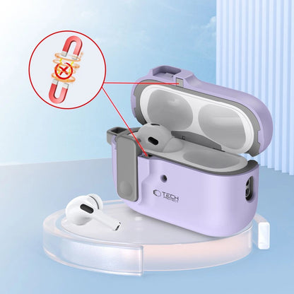 Tech-Protect Slim Hook Case with Carabiner for Apple AirPods Pro 1 / 2 - Purple_4