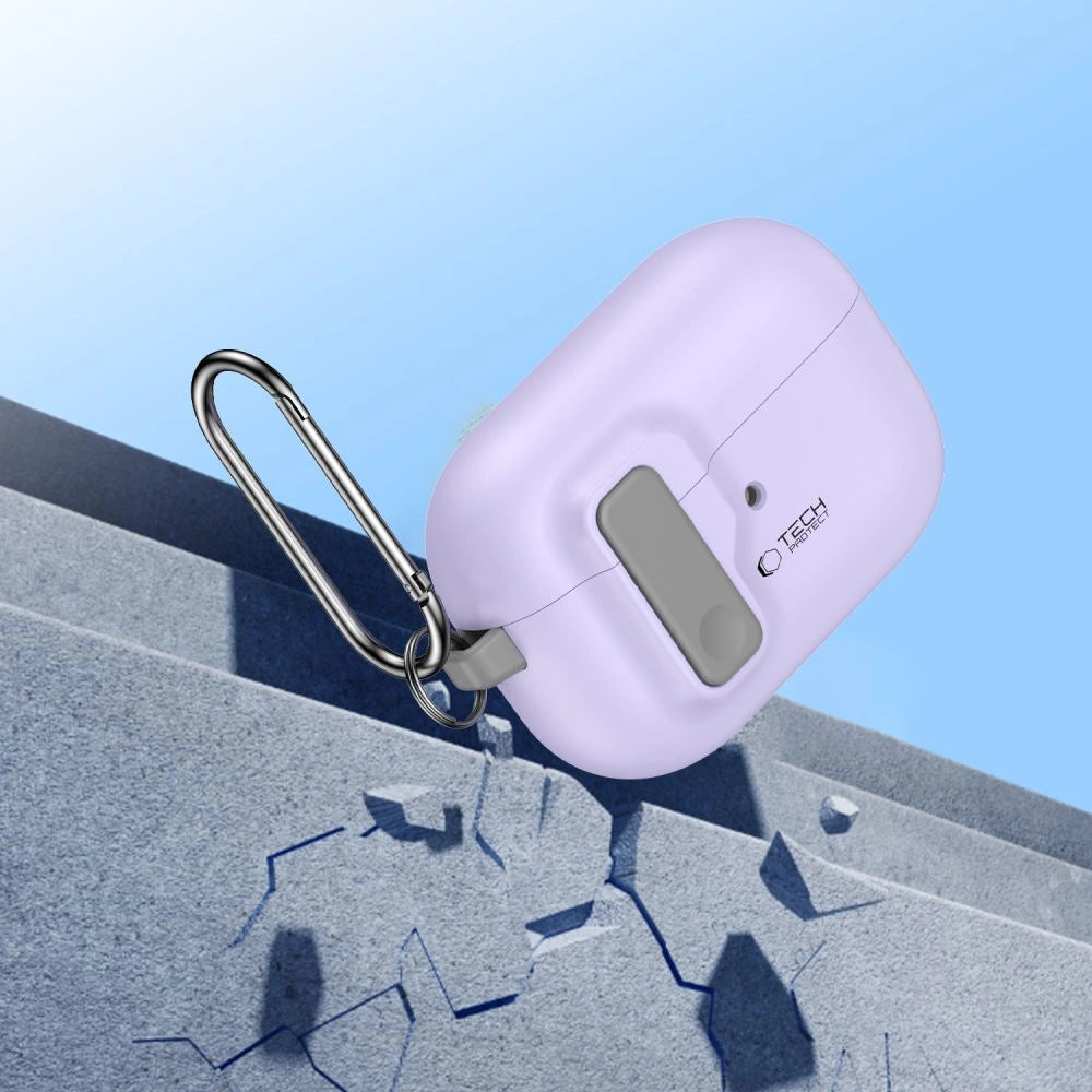 Tech-Protect Slim Hook Case with Carabiner for Apple AirPods Pro 1 / 2 - Purple_5