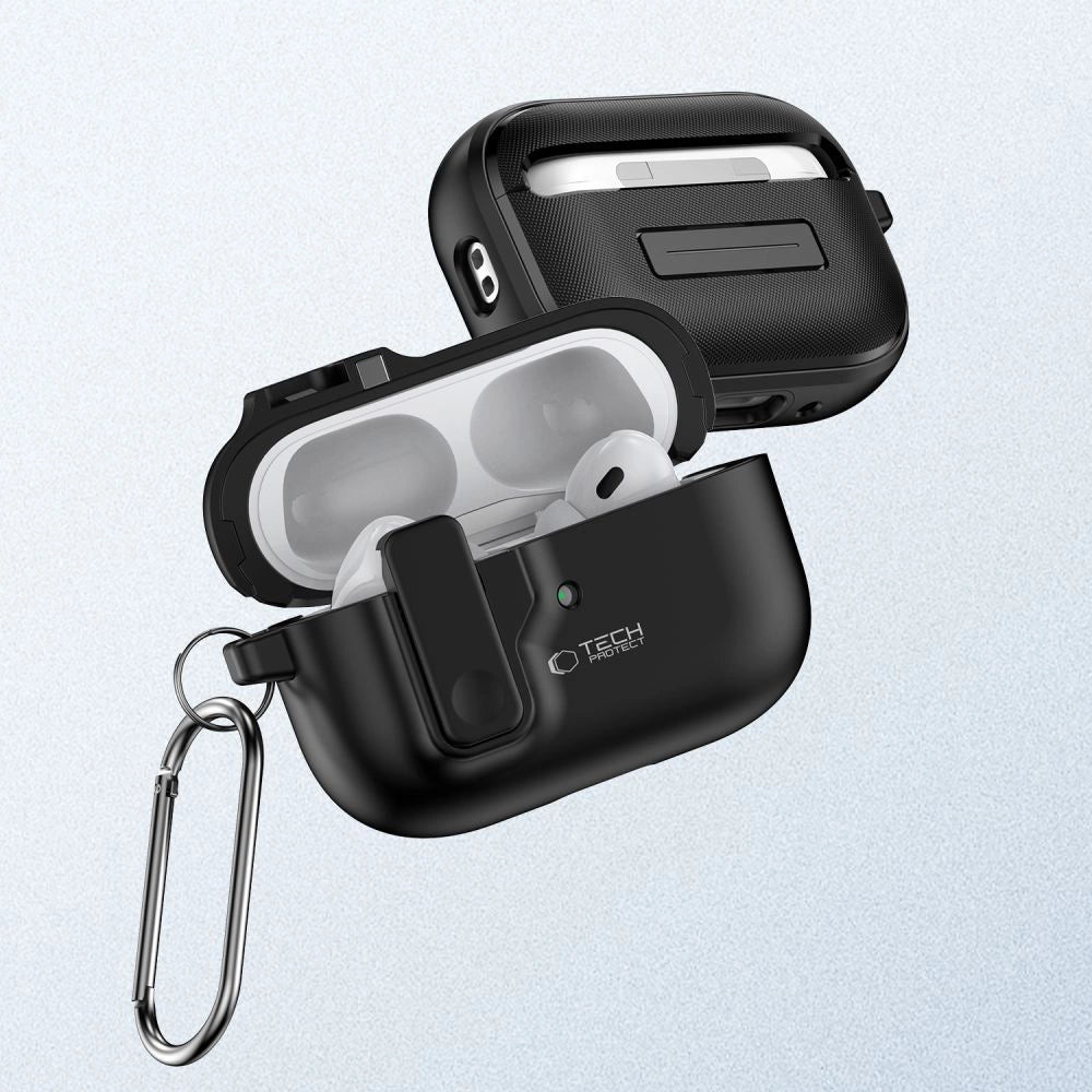 Tech-Protect Slim Hook Case with Carabiner for Apple AirPods Pro 1 / 2 - Black_2