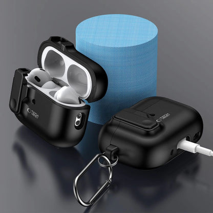 Tech-Protect Slim Hook Case with Carabiner for Apple AirPods Pro 1 / 2 - Black_6