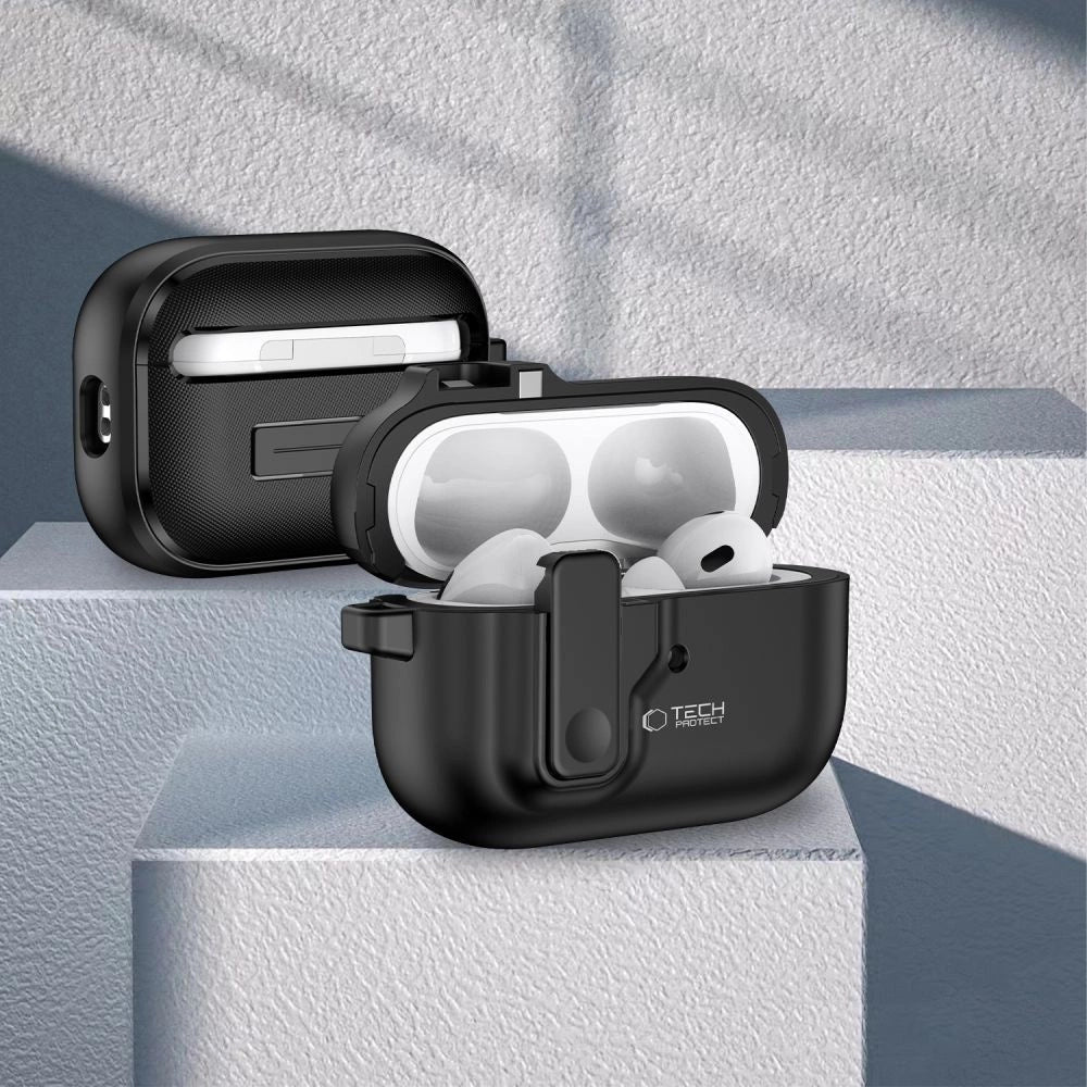 Tech-Protect Slim Hook Case with Carabiner for Apple AirPods Pro 1 / 2 - Black_7