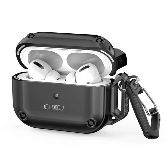 Tech-Protect Rough Hook Case with Carabiner for Apple AirPods Pro 1 / 2 - Black_0