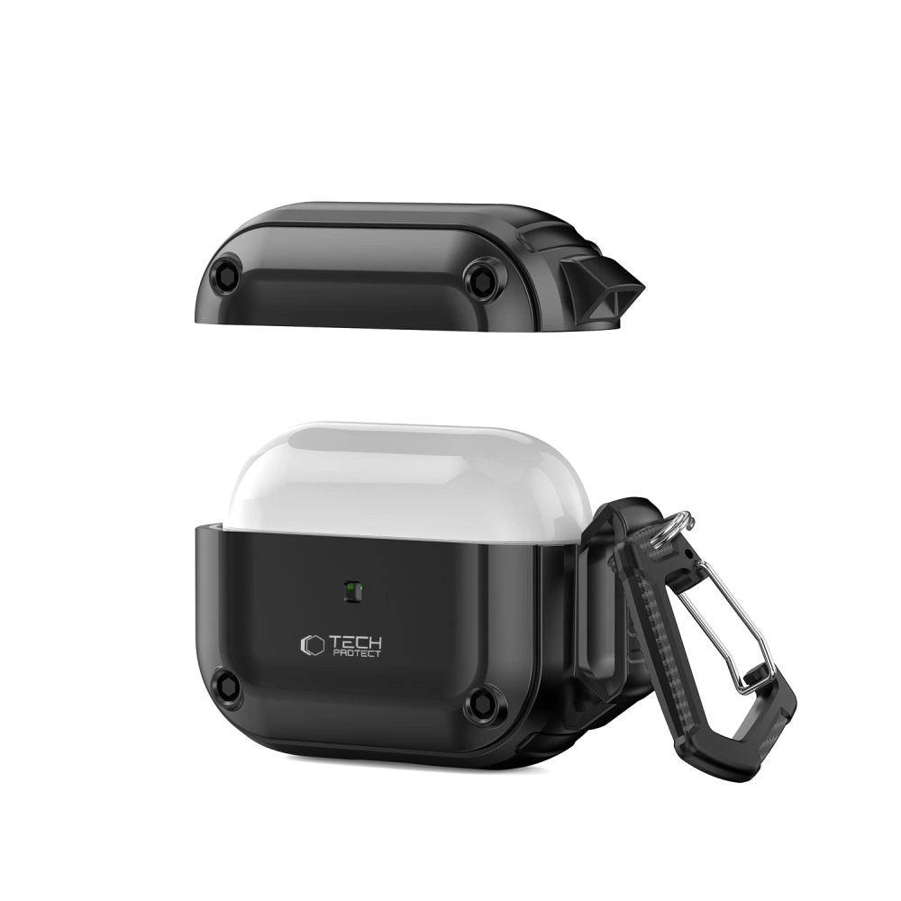 Tech-Protect Rough Hook Case with Carabiner for Apple AirPods Pro 1 / 2 - Black_2
