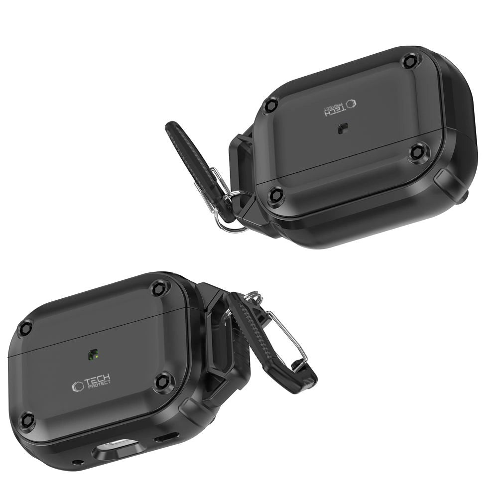 Tech-Protect Rough Hook Case with Carabiner for Apple AirPods Pro 1 / 2 - Black_5