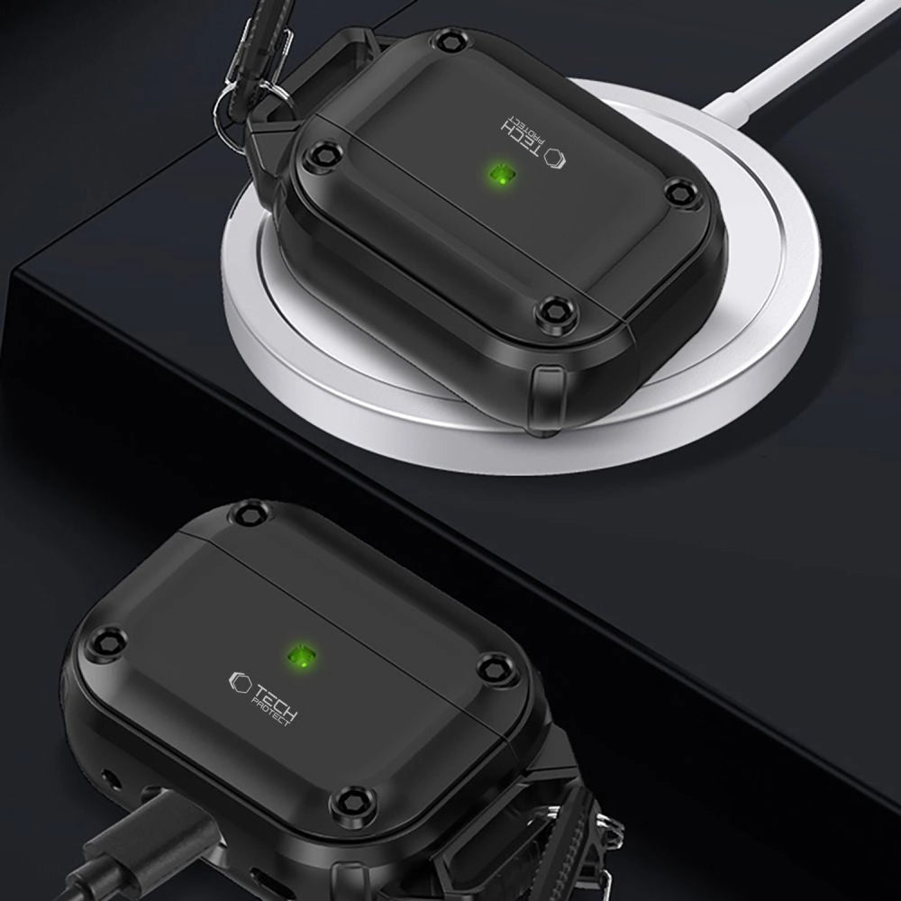 Tech-Protect Rough Hook Case with Carabiner for Apple AirPods Pro 1 / 2 - Black_6