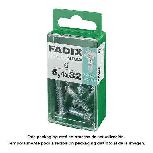 Caixa s 6 unid. parafuso rosca chapa hexagonal autot. 5,4x32mm fadix_0
