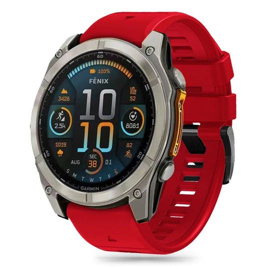 Tech-Protect Silicone Line Strap for Garmin Fenix 5X / 5X Plus / 6X / 6X Pro / 7X / 8 (51 mm) - Red_0