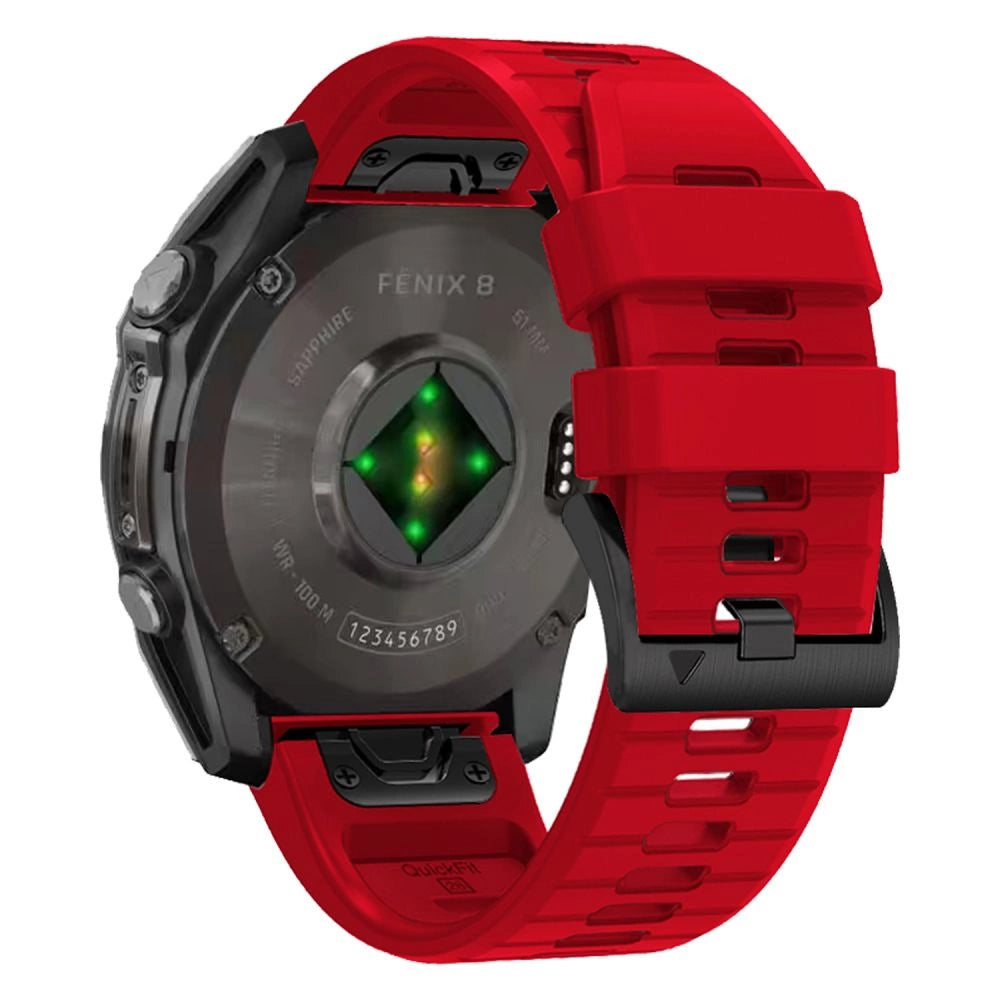 Tech-Protect Silicone Line Strap for Garmin Fenix 5X / 5X Plus / 6X / 6X Pro / 7X / 8 (51 mm) - Red_1