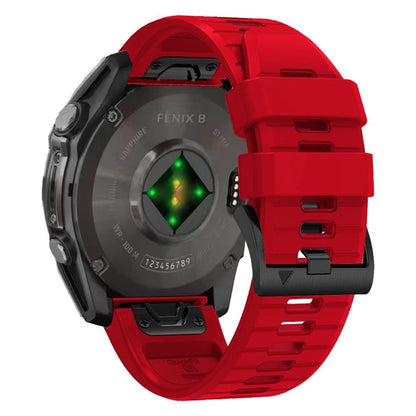 Tech-Protect Silicone Line Strap for Garmin Fenix 5X / 5X Plus / 6X / 6X Pro / 7X / 8 (51 mm) - Red_1