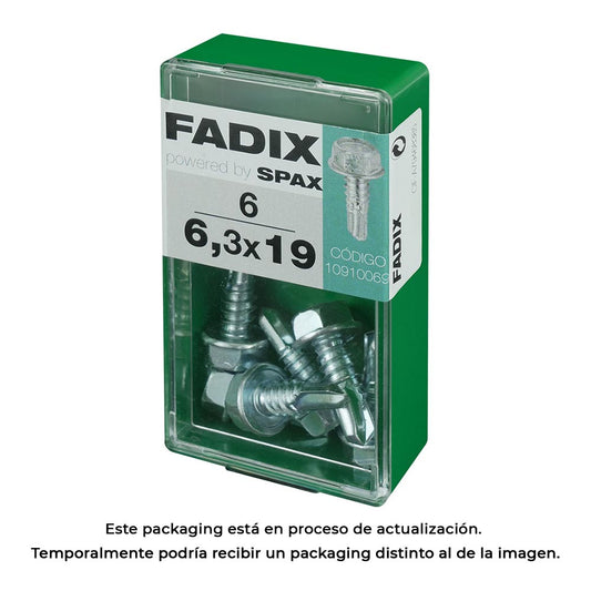 Caixa s 6 unid. parafuso rosca chapa hexagonal autot. 6,3x19mm fadix_0