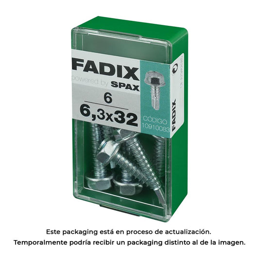 Caixa s 6 unid. parafuso rosca chapa hexagonal autot. 6,3x32mm fadix_0