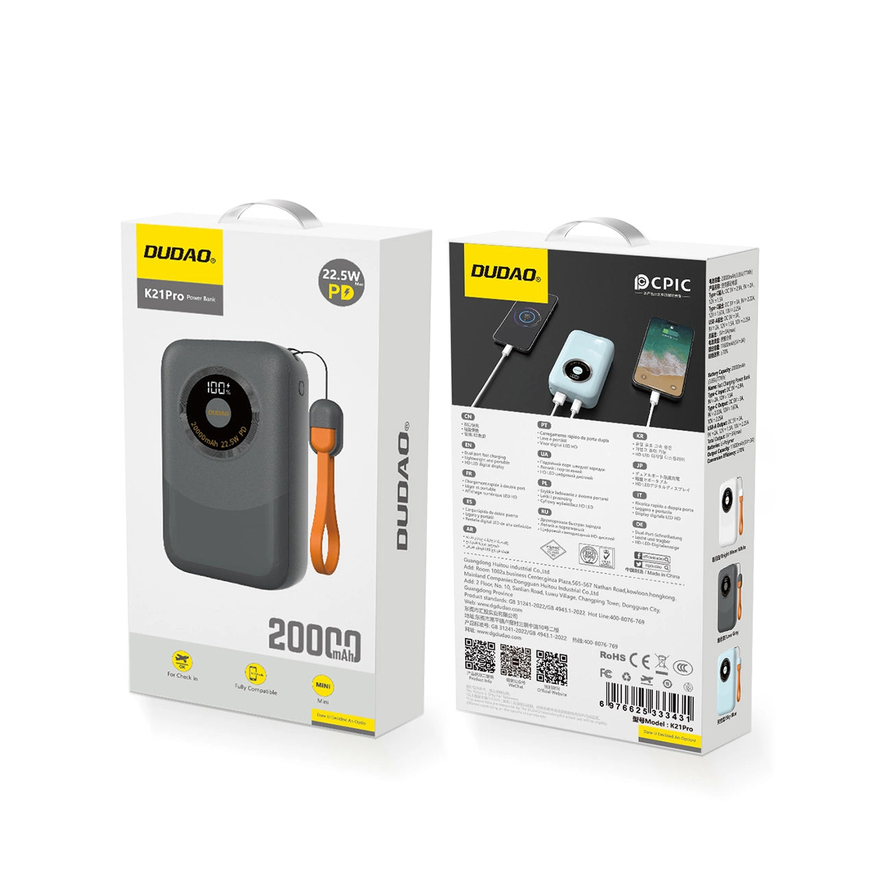 Powerbank Dudao K21Pro Mini 20000mAh 22.5W - gray_1