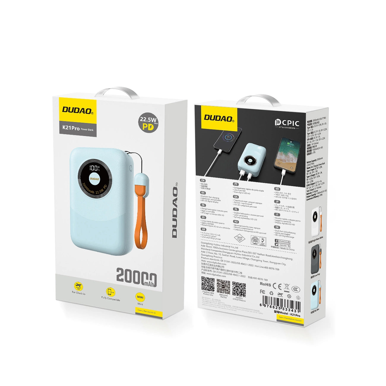 Powerbank Dudao K21Pro Mini 20000mAh 22.5W - blue_1