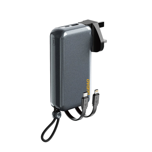 Dudao K25 2in1 10000mAh 3-Plug Powerbank Charger - Gray_0