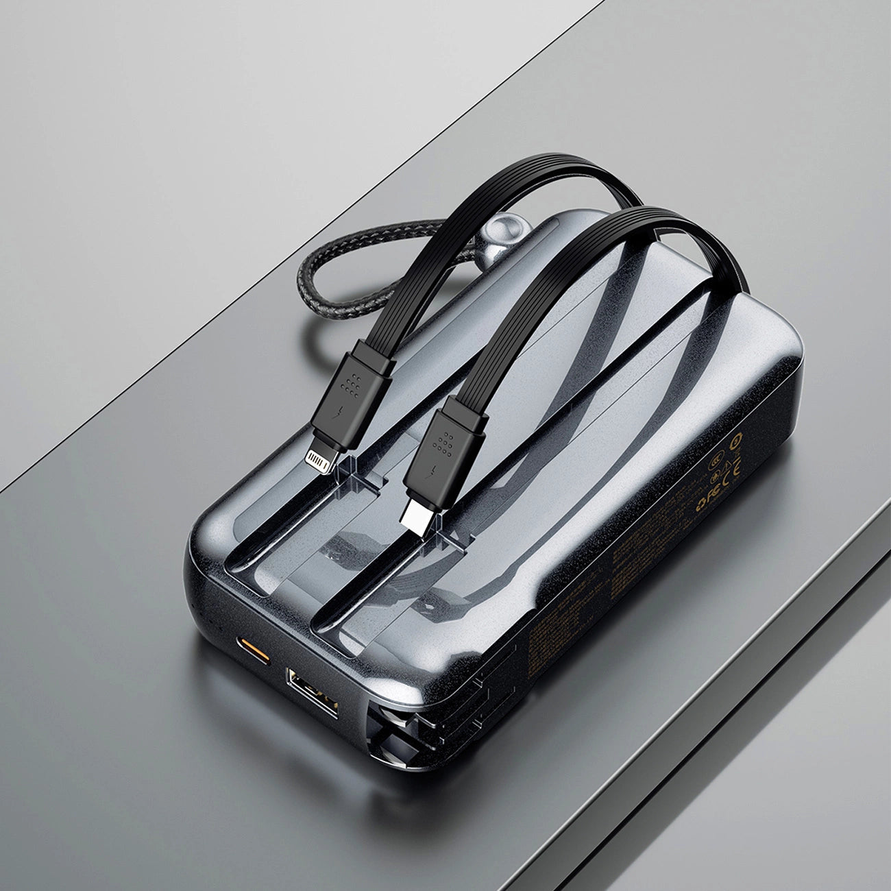 Dudao K25 2in1 10000mAh 3-Plug Powerbank Charger - Gray_3