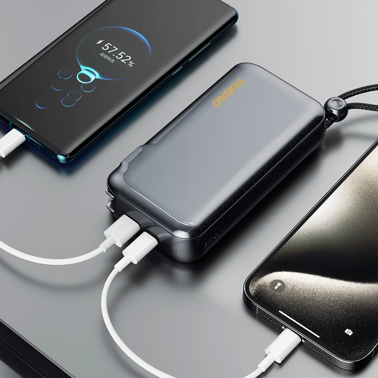 Dudao K25 2in1 10000mAh 3-Plug Powerbank Charger - Gray_4