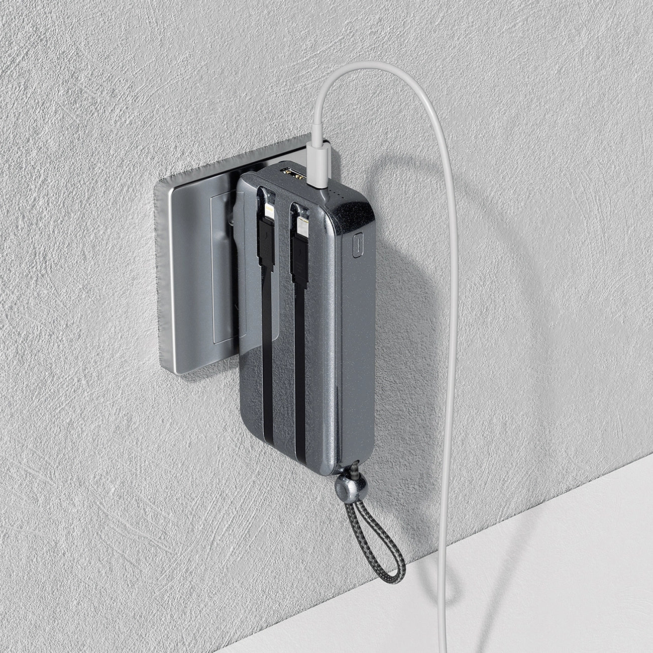 Dudao K25 2in1 10000mAh 3-Plug Powerbank Charger - Gray_7