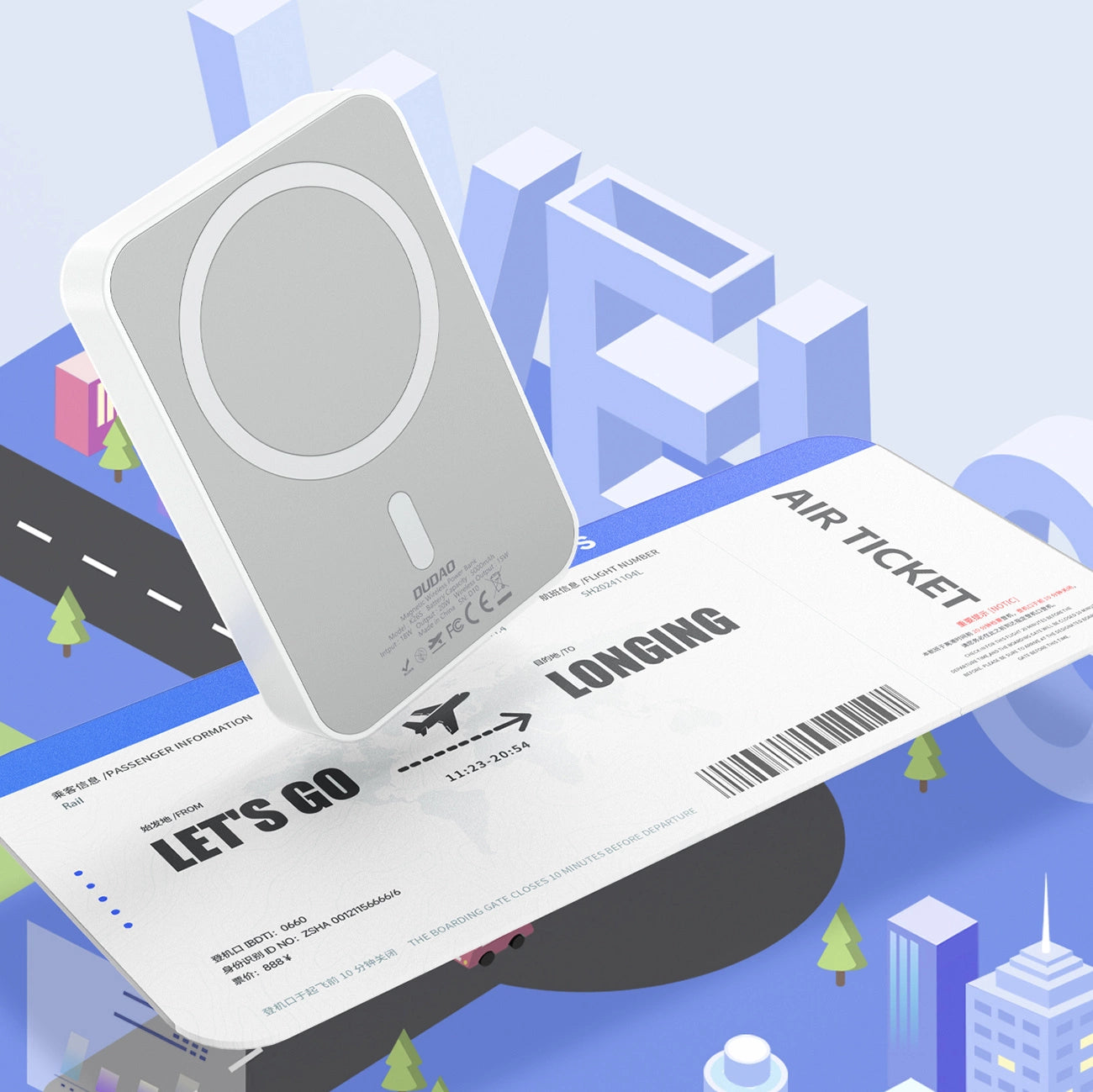 Powerbank Dudao K26S 5000mAh 20W USB-A / USB-C / MagSafe - white_8