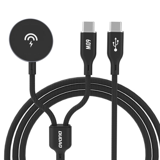 Dudao A12MaxC PD60W 2-in-1 Charger for Apple Watch / USB-C - Black_0