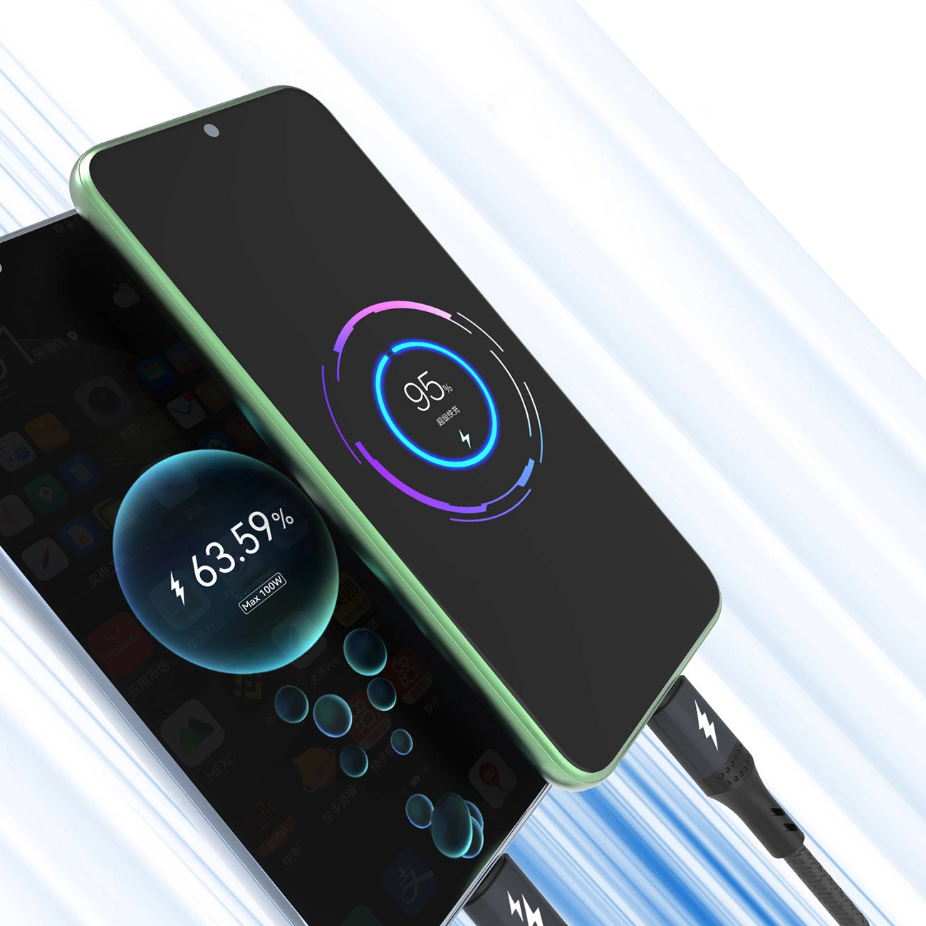 Dudao L3E 3 in 1 60W MicroUSB USB-C Lightning Cable 1.2m - Black_2
