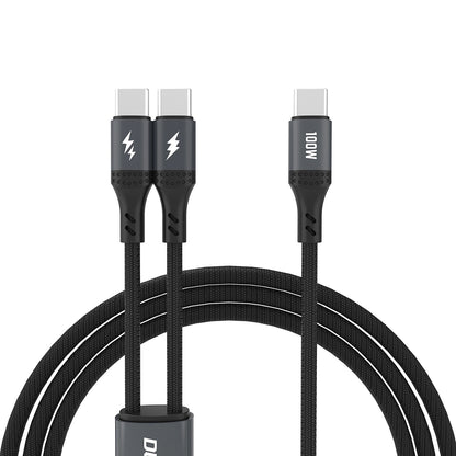 Dudao L3F 2in1 Cable 100W 1.2m 2 x USB-C - Black_0