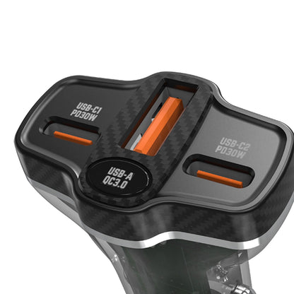 Dudao R78 78W Car Charger USB-C PD / 2xUSB-A QC - Black_5