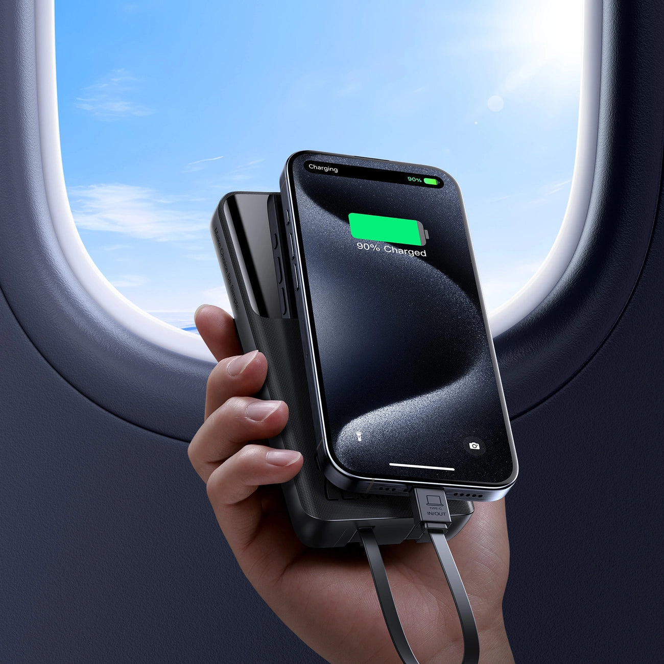 Joyroom JR-PBF19 22.5W 10000mAh Powerbank with Two Built-in Cables - Black_11