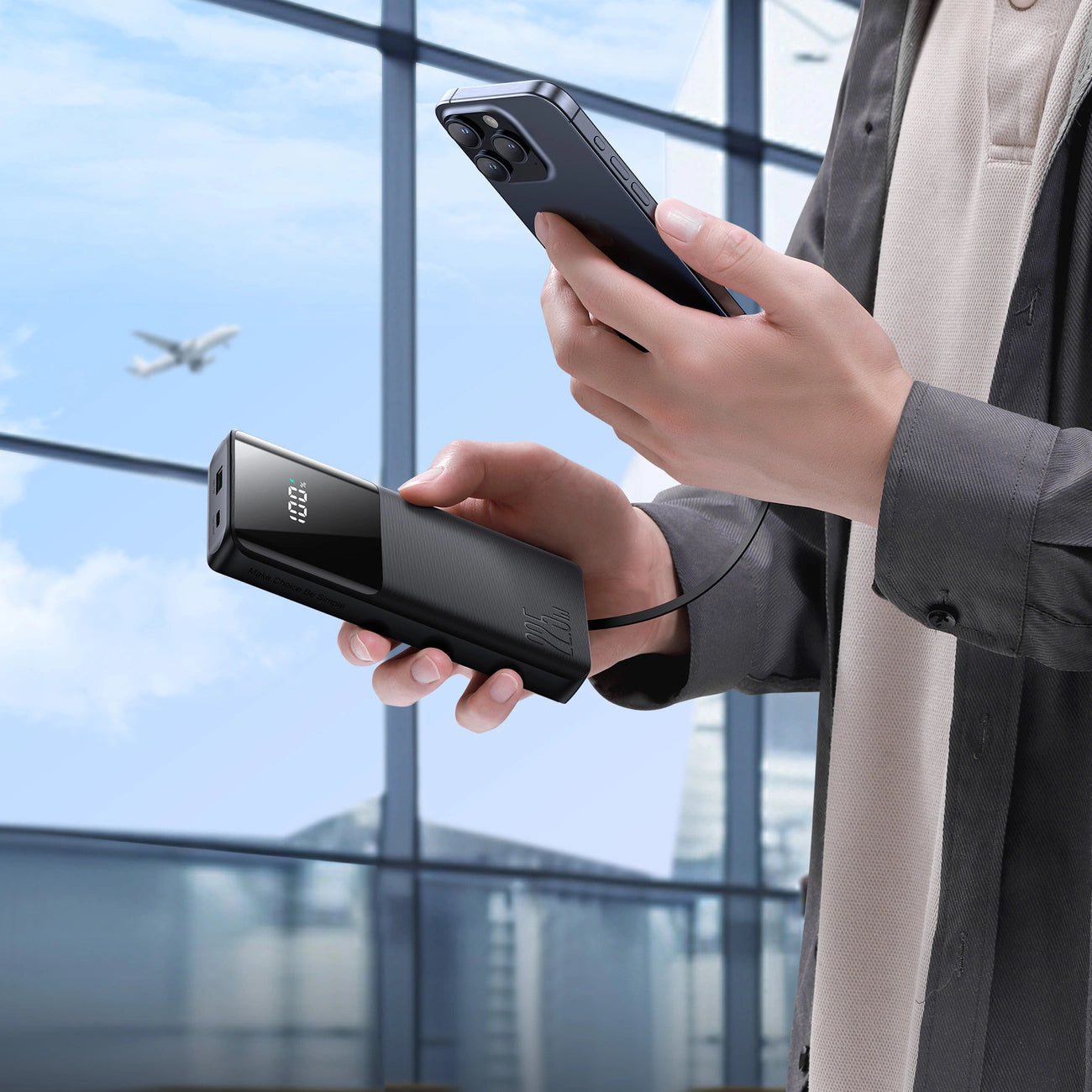 Joyroom JR-PBF19 22.5W 10000mAh Powerbank with Two Built-in Cables - Black_13