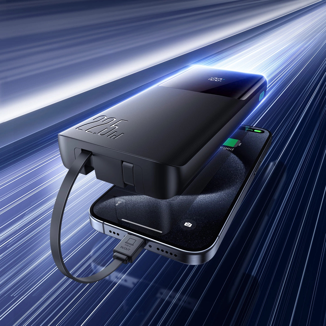 Joyroom JR-PBF19 22.5W 10000mAh Powerbank with Two Built-in Cables - Black_7