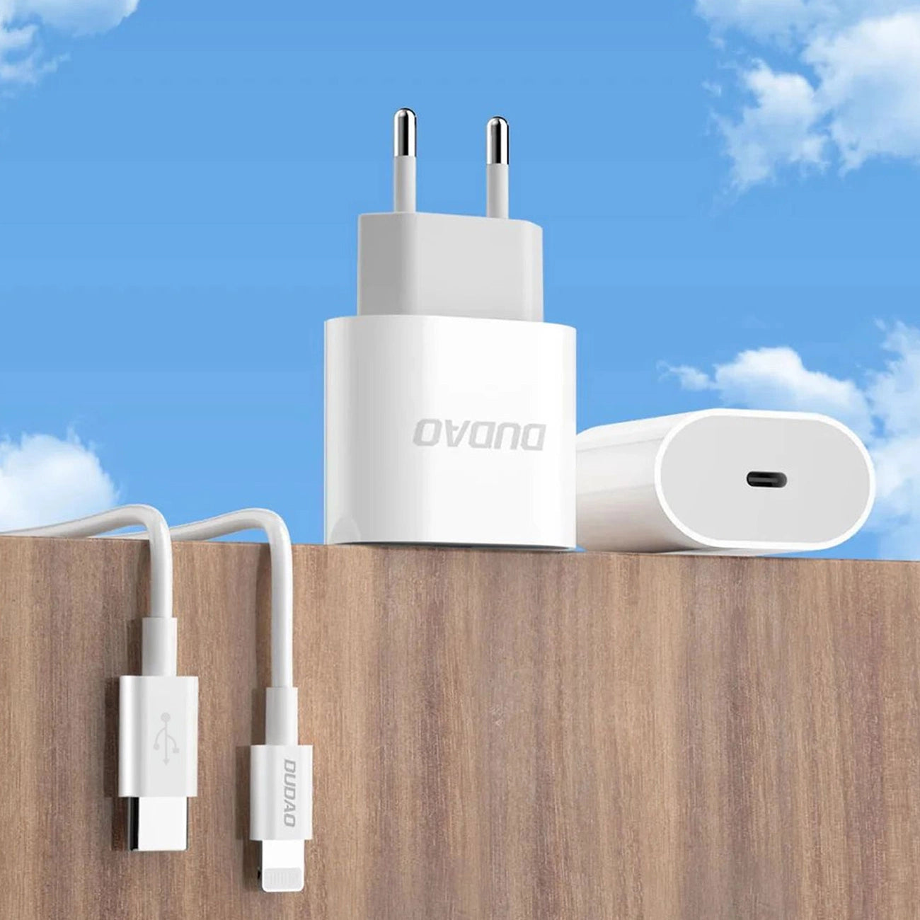 Dudao A14EUC PD 20W USB-C Wall Charger with Cable - White_1