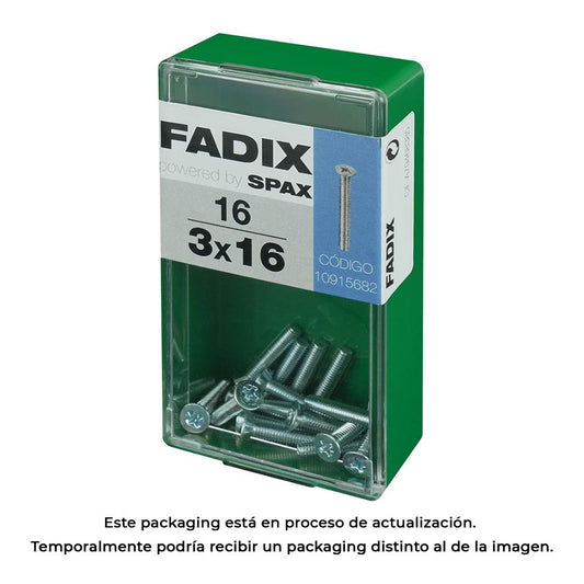 Caixa s 16 unid. parafuso metrico cp m 3x16mm fadix_0