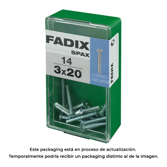 Caixa s 14 unid. parafuso metrico cp m 3x20mm fadix_0